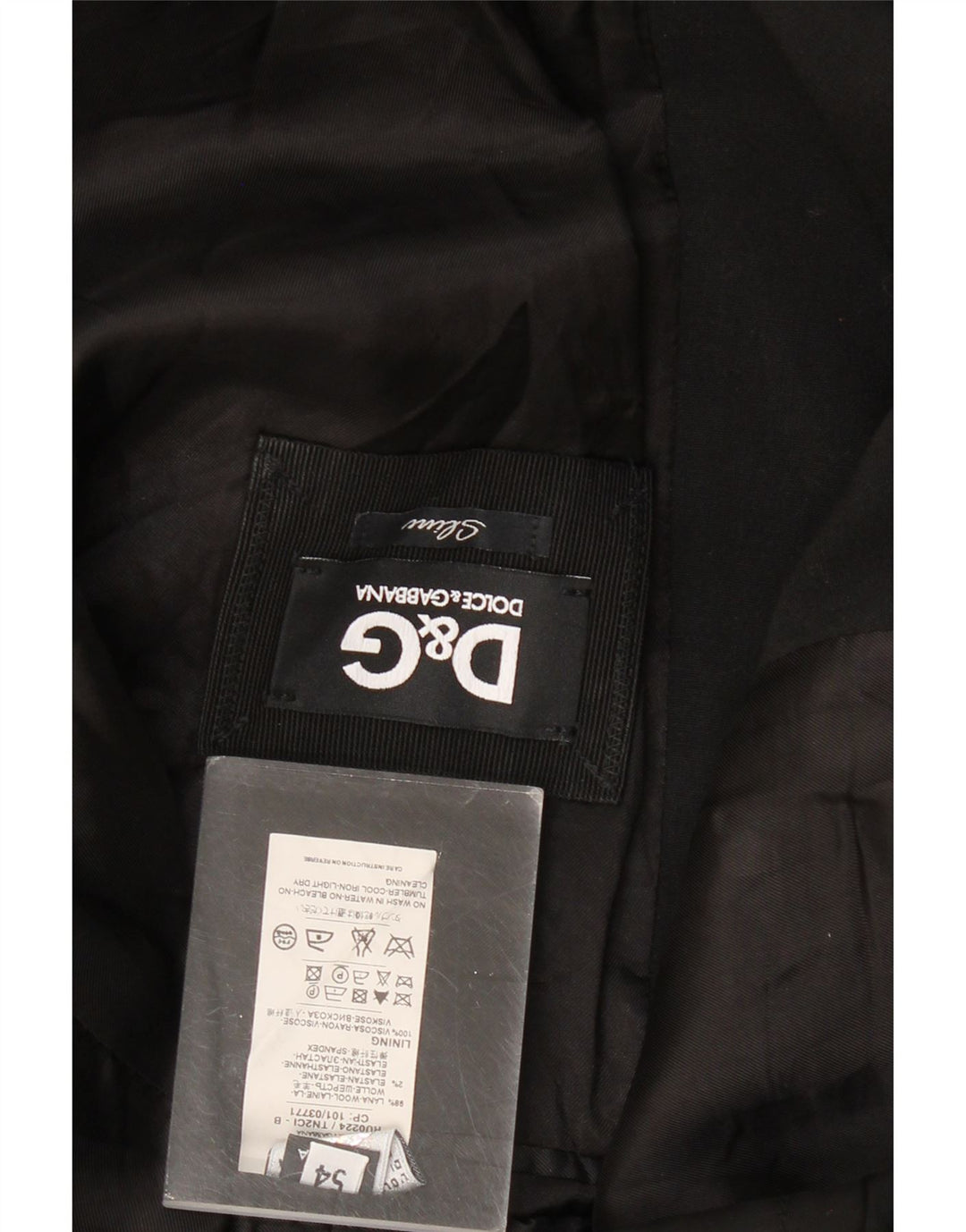 Dolce & Gabbana muška uska jakna sa 2 gumba IT 54 2XL crna vuna