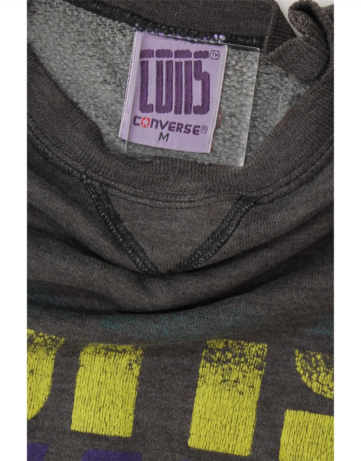 CONVERSE Womens Oversized Graphic Sweatshirt Jumper UK 14 Medium Grey Vintage Converse and Second-Hand Converse from Messina Hembry 