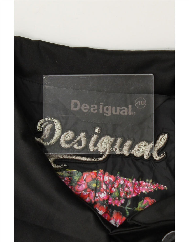 DESIGUAL Womens Overcoat EU 40 Medium Black Floral Vintage Desigual and Second-Hand Desigual from Messina Hembry 