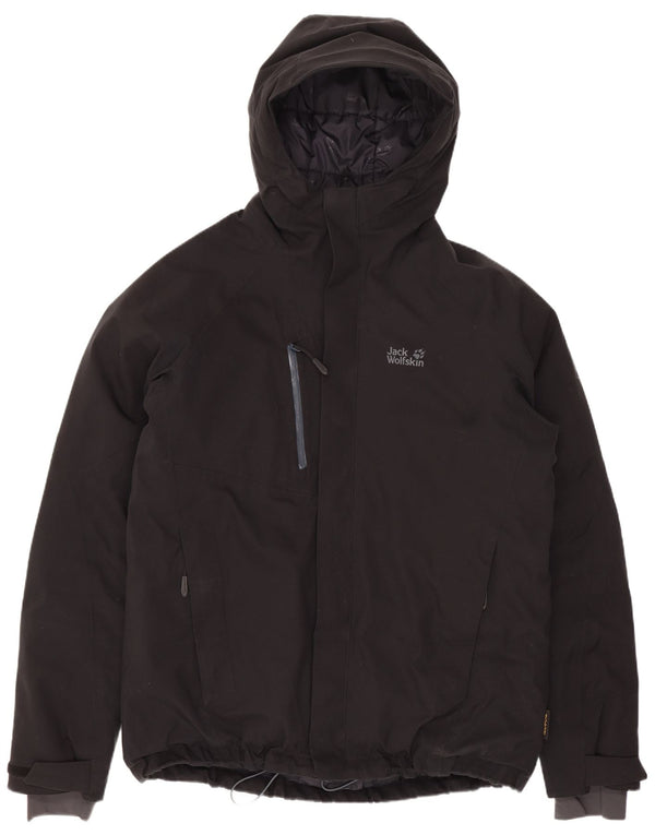 Jack Wolfskin muška podstavljena jakna s kapuljačom UK 40 veliki crni poliester