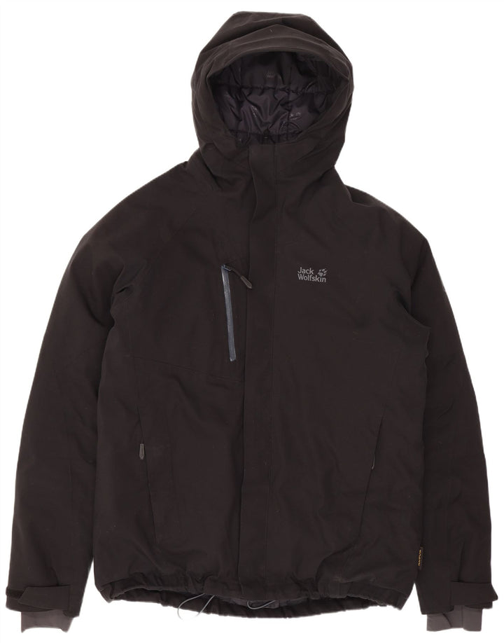 Jack Wolfskin muška podstavljena jakna s kapuljačom UK 40 veliki crni poliester