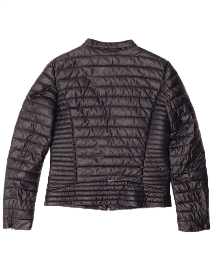 GUESS Ženska podstavljena jakna UK 14 Medium tamnoplavi poliuretan