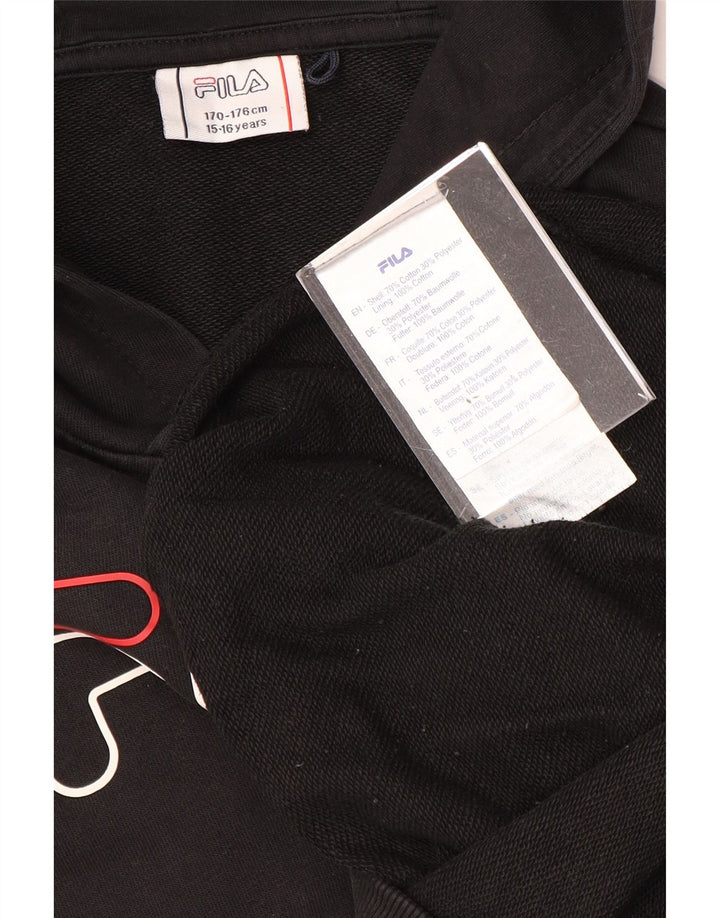 FILA majica s kapuljačom za dječake, 15-16 godina, crni pamuk