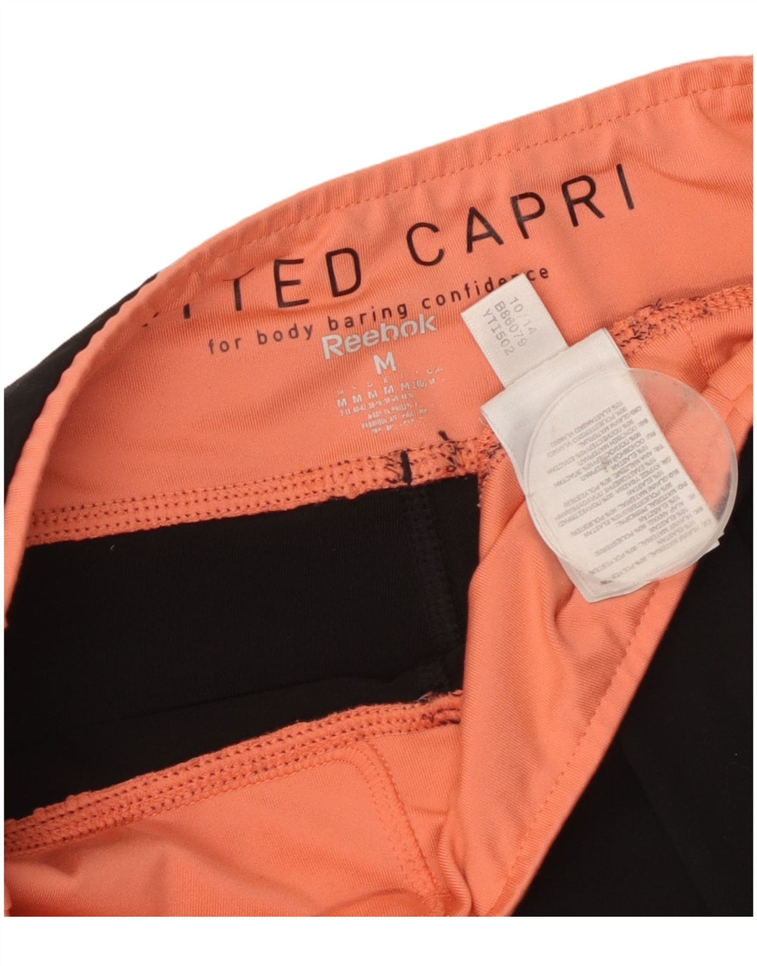 Reebok ženske pripijene Capri tajice UK 14 Srednje crni poliester