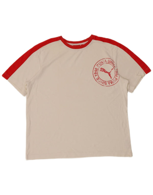 PUMA Muška majica s grafičkim motivima XL, bijeli pamuk u blokovima boja