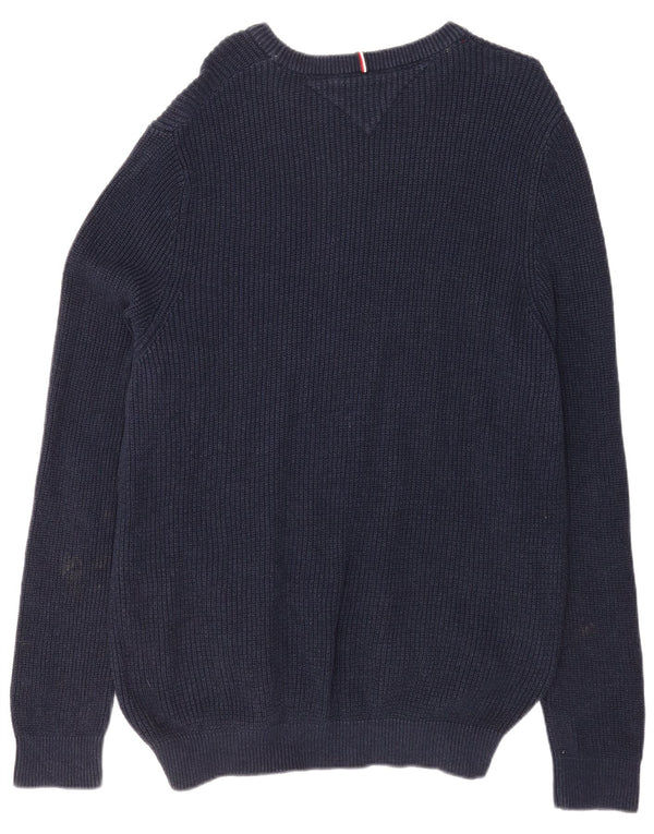 Tommy Hilfiger muški džemper s okruglim izrezom 2XL tamnoplavi pamuk