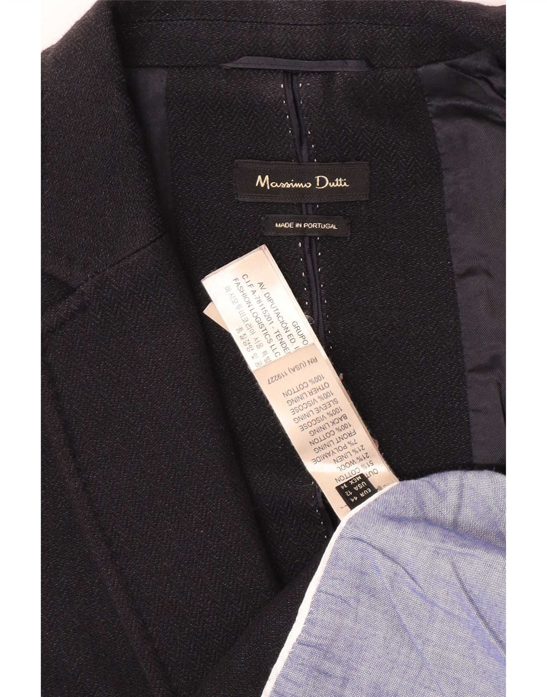 Massimo Dutti Ženska jakna s jednim gumbom EU 44 XL crni pamuk