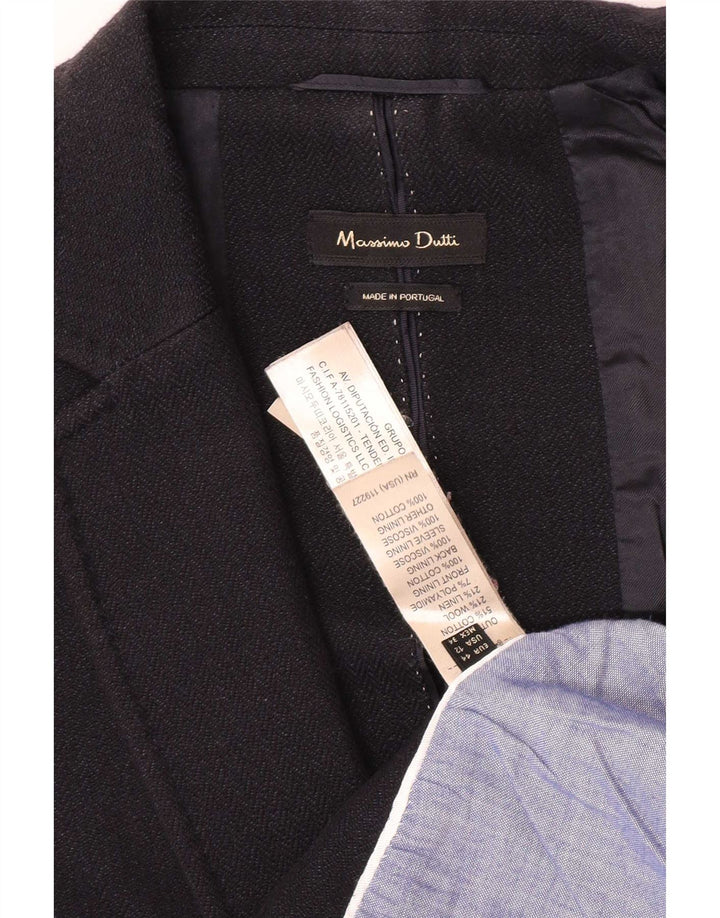 Massimo Dutti Ženska jakna s jednim gumbom EU 44 XL crni pamuk