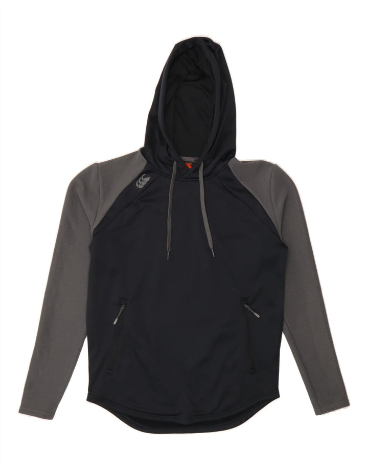 CANTERBURY Mens Hoodie Jumper Small Black Colourblock Polyester Vintage Canterbury and Second-Hand Canterbury from Messina Hembry 