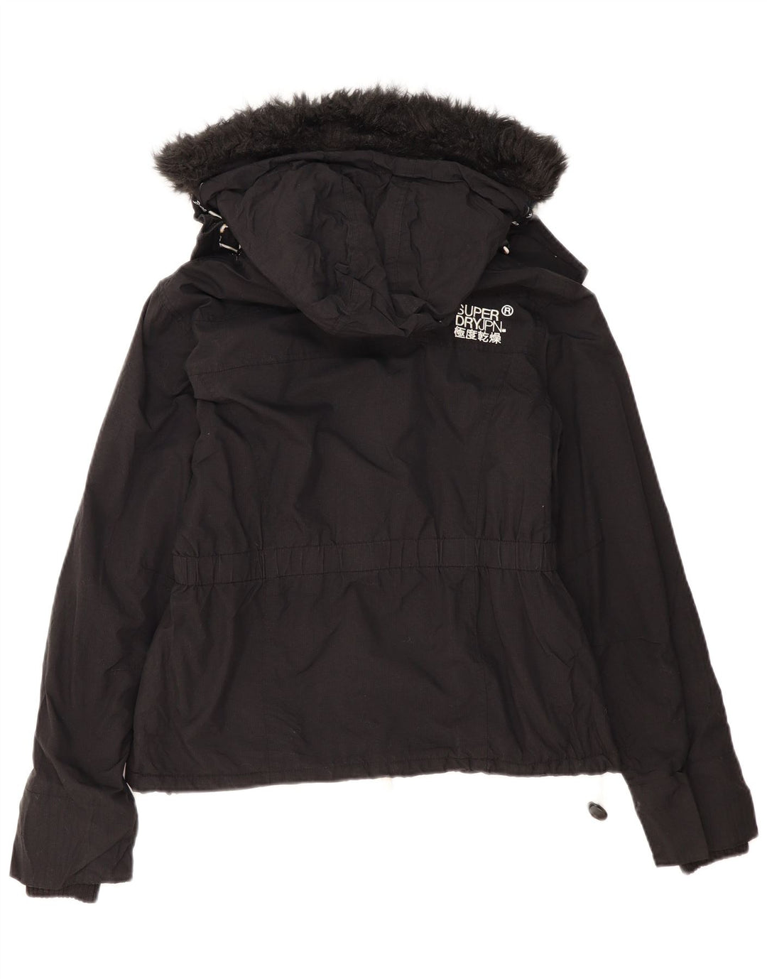 Superdry ženska vjetrovka s kapuljačom UK 16 veliki crni poliester
