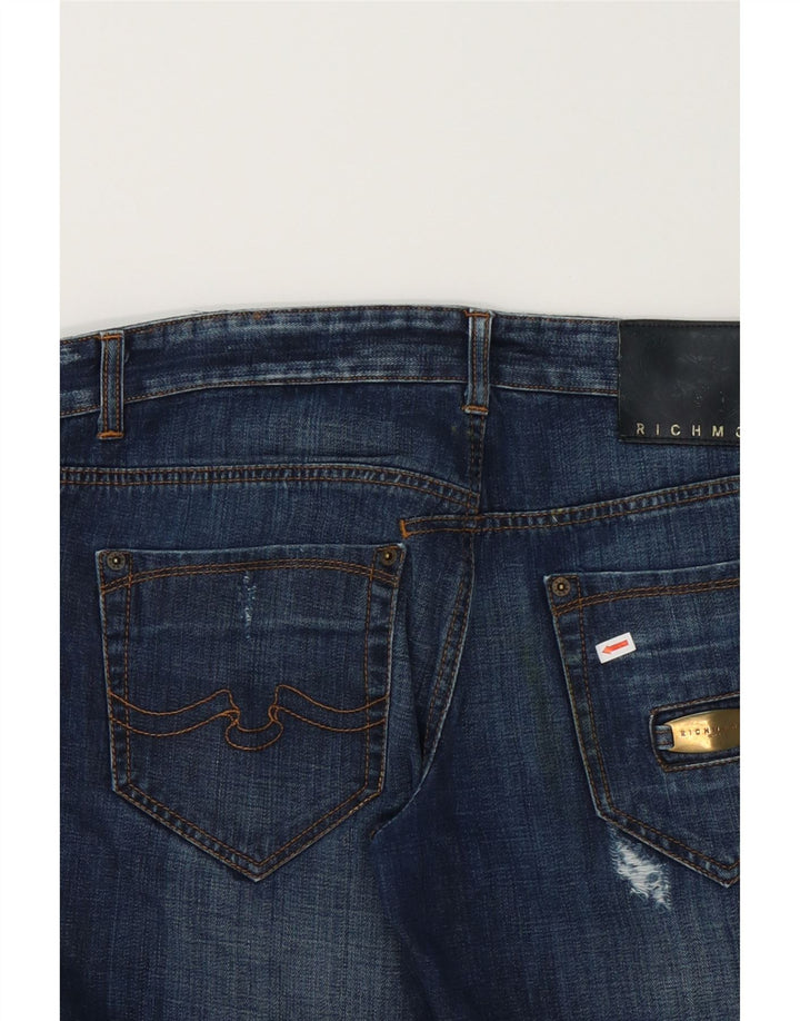 RICHMOND Womens Distressed Cropped Jeans W34 L24 Blue Cotton Vintage Richmond and Second-Hand Richmond from Messina Hembry 
