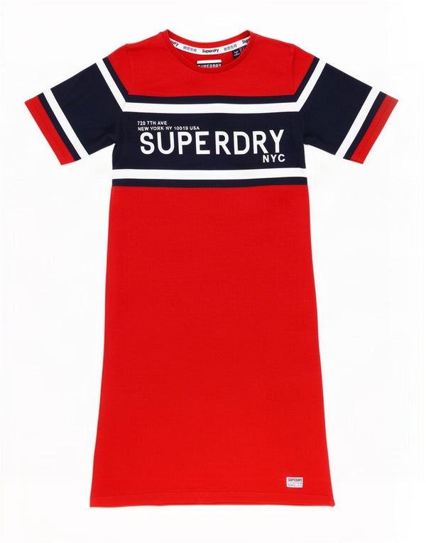Superdry ženska grafička majica kratkih rukava UK 8 Mala crvena pamuk u blokovima boja