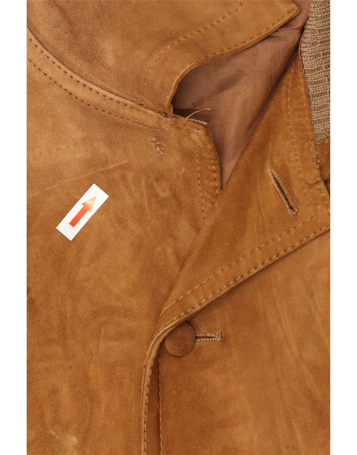 Vintage muška pletena bomber jakna UK 38 srednje smeđa