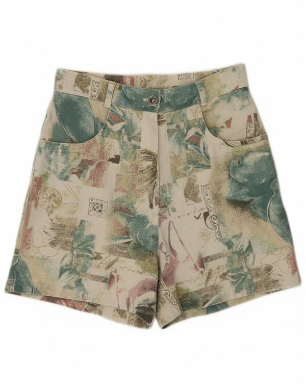 Vintage ženske ležerne kratke hlače UK 12 Srednje W26 Raznobojno cvjetno