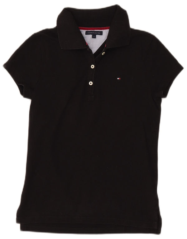 TOMMY HILFIGER Ženska polo majica UK 8 Mala crna pamuk