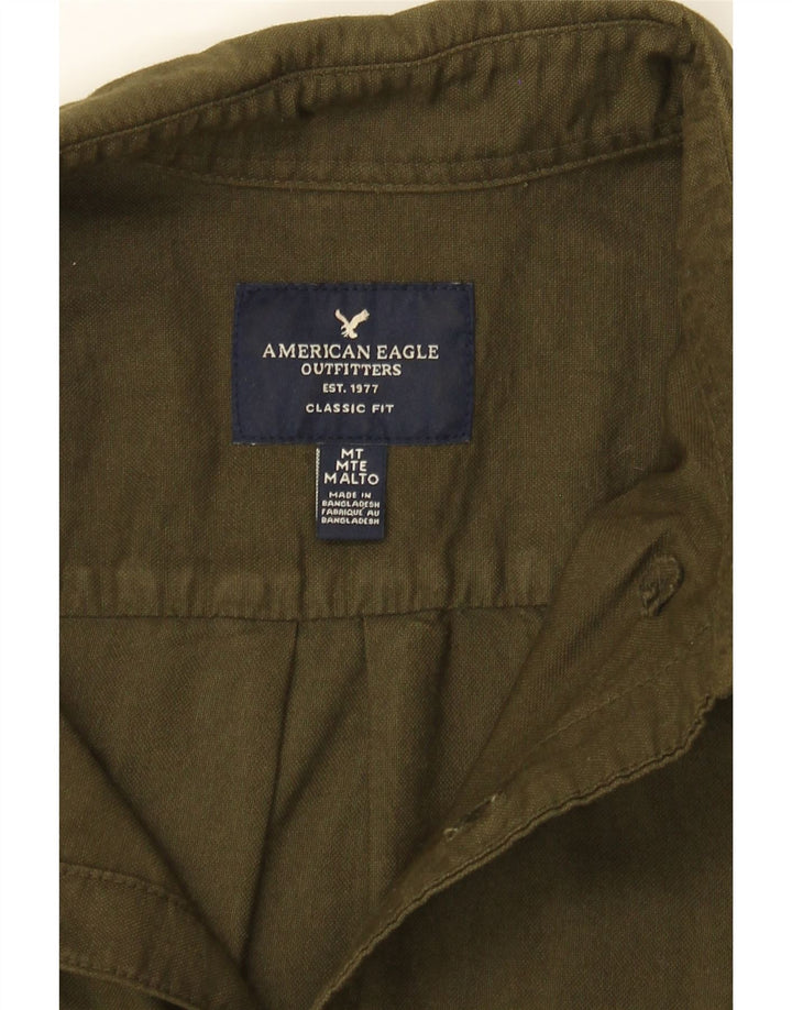 AMERICAN EAGLE OUTFITTERS Mens Classic Fit Shirt Medium Khaki Cotton Vintage American Eagle Outfitters and Second-Hand American Eagle Outfitters from Messina Hembry 