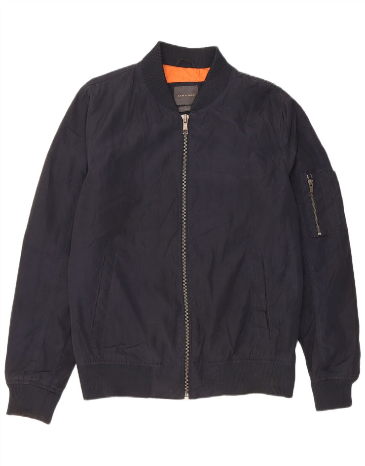 Zara muška bomber jakna UK 40 veliki tamnoplavi poliester