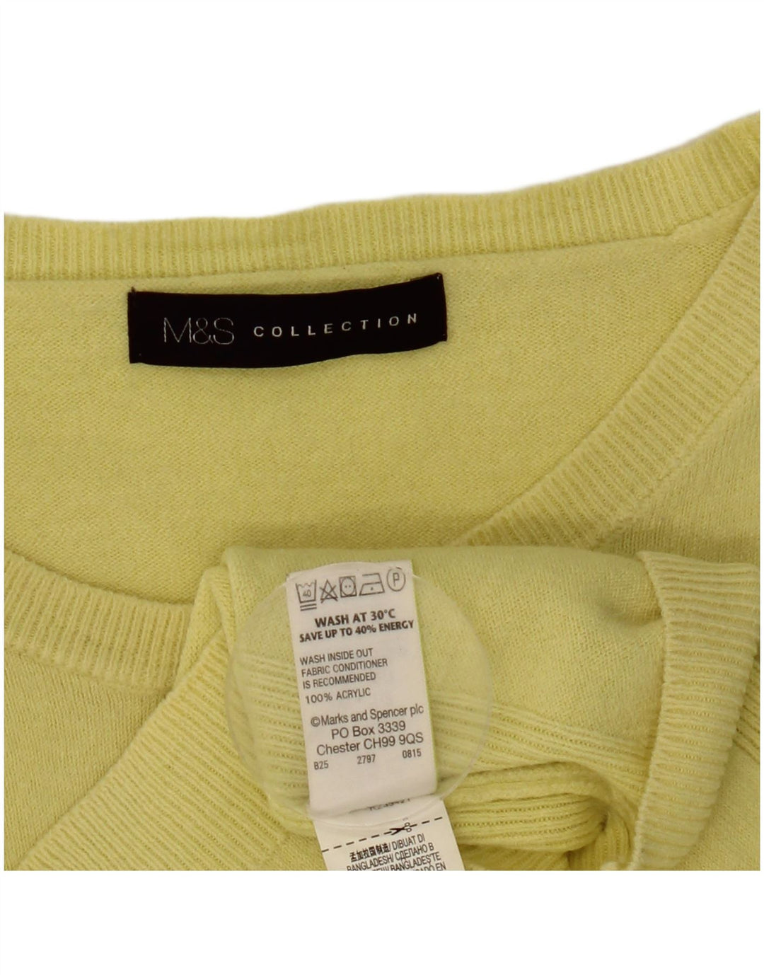 Marks & Spencer ženski džemper s okruglim izrezom UK 12 srednje žuta