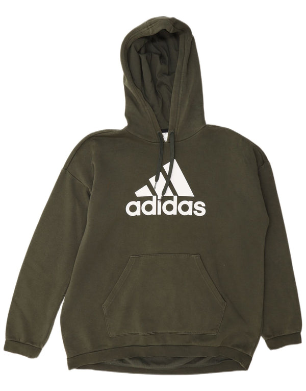 Adidas ženska majica s kapuljačom s grafičkim motivima UK 12/14 Srednje zeleni pamuk