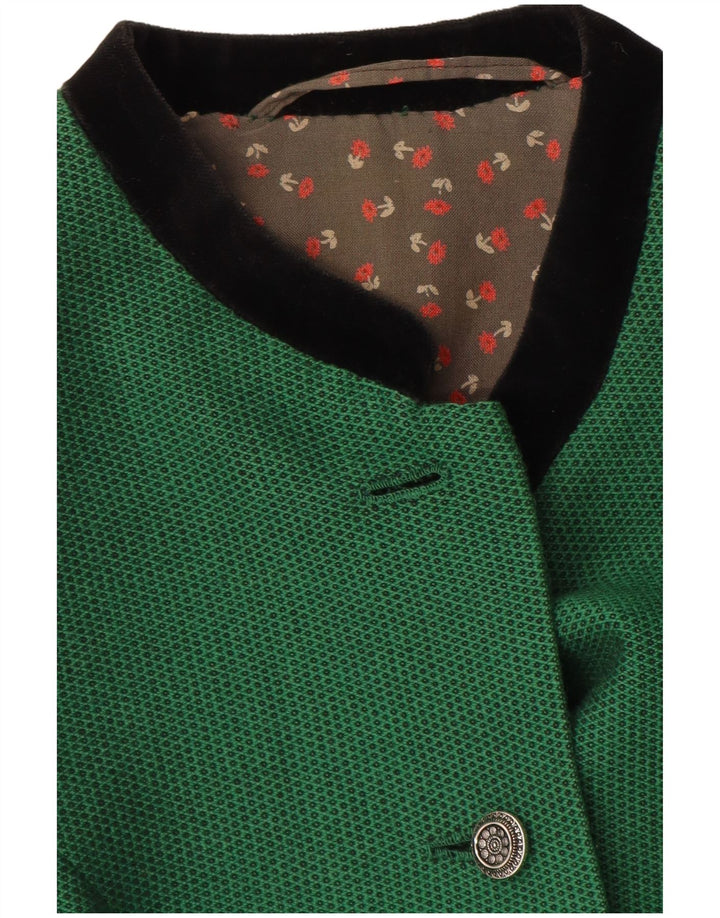 Vintage ženski sako sa 5 gumba UK 8 Mala zelena točkasta