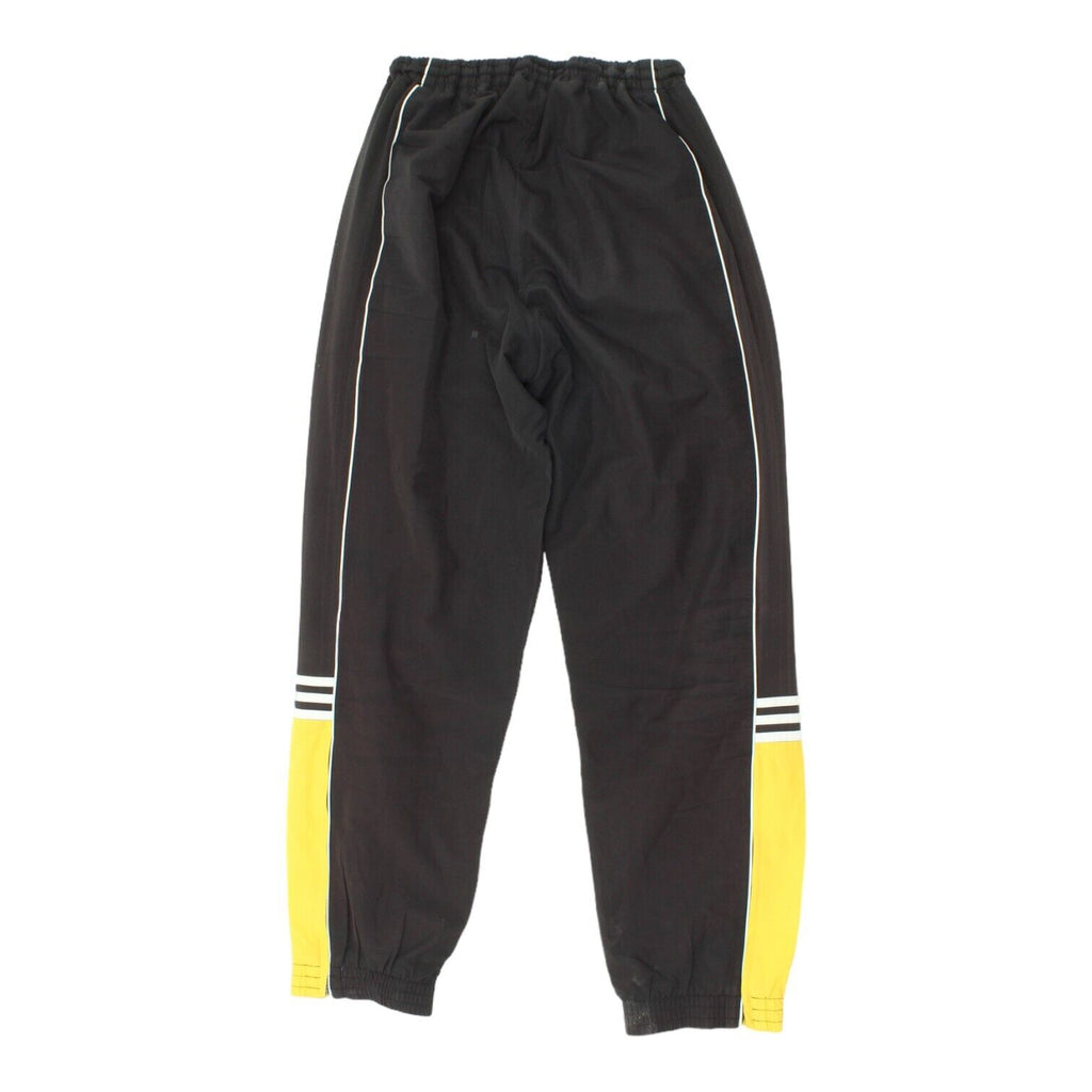 Adidas Mens Black Yellow Tracksuit Bottoms | Vintage 90s Sportswear Trousers Vintage Messina Hembry and Second-Hand Messina Hembry from Messina Hembry 