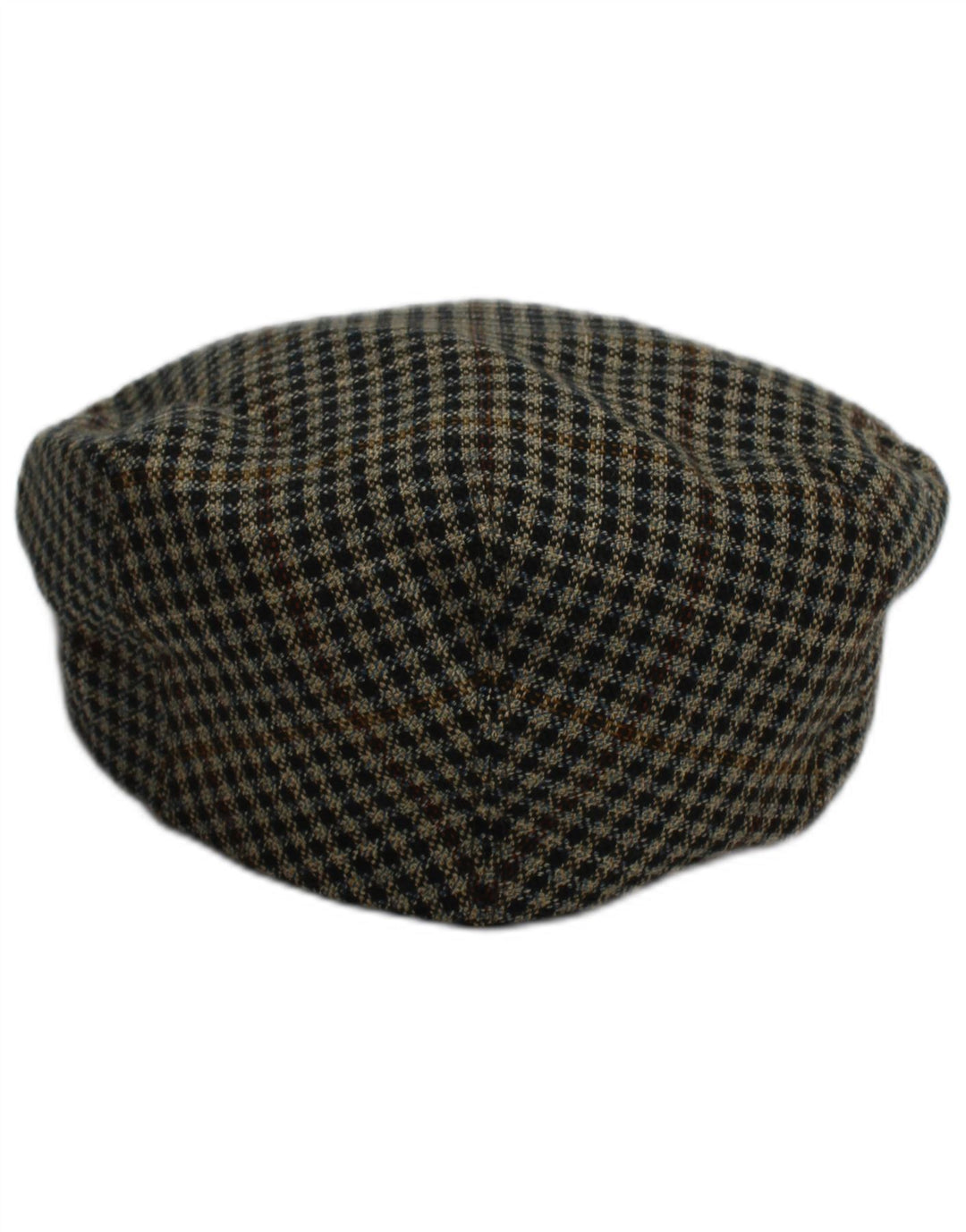Barbisio muška ravna kapa s srednjom smeđom klasičnom houndstooth kapom