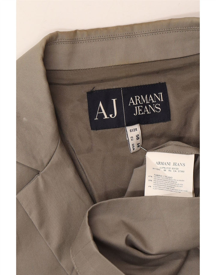 Armani Jeans Ženska jakna s 2 gumba US 14 XL sivi pamuk