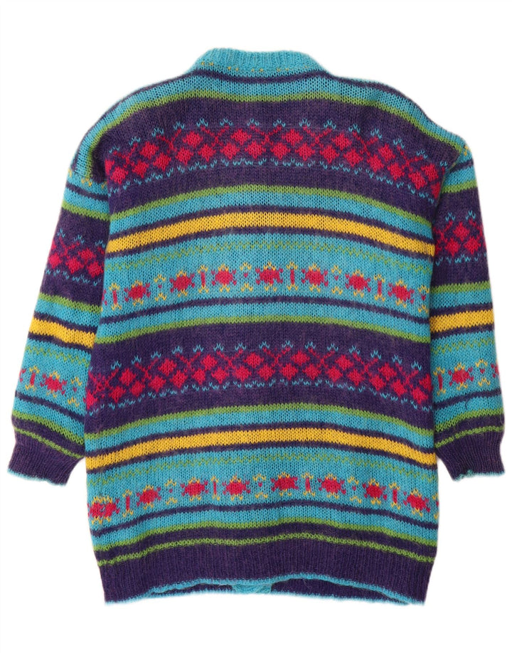 Vintage ženski kardigan džemper UK 14 srednje raznobojni Fair Isle