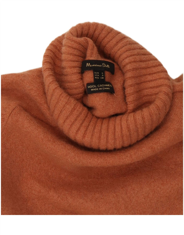 Mali smeđi vuneni džemper s rol izrezom za djevojčice Massimo Dutti 7-8 godina