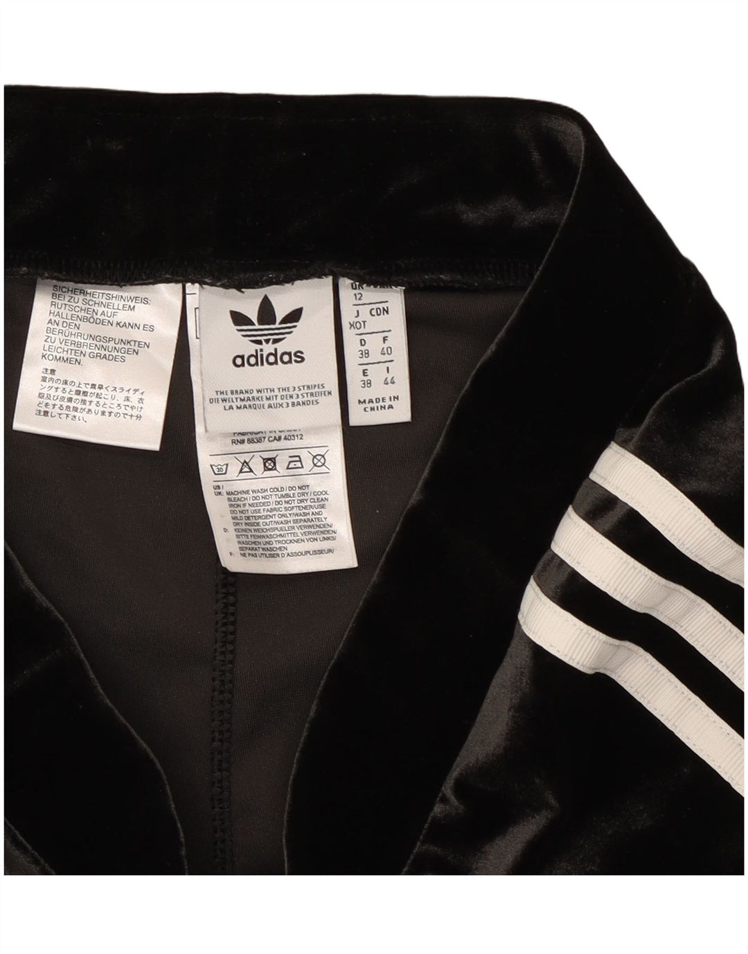 Adidas ženske tajice od velura UK 12 Srednje crni poliester