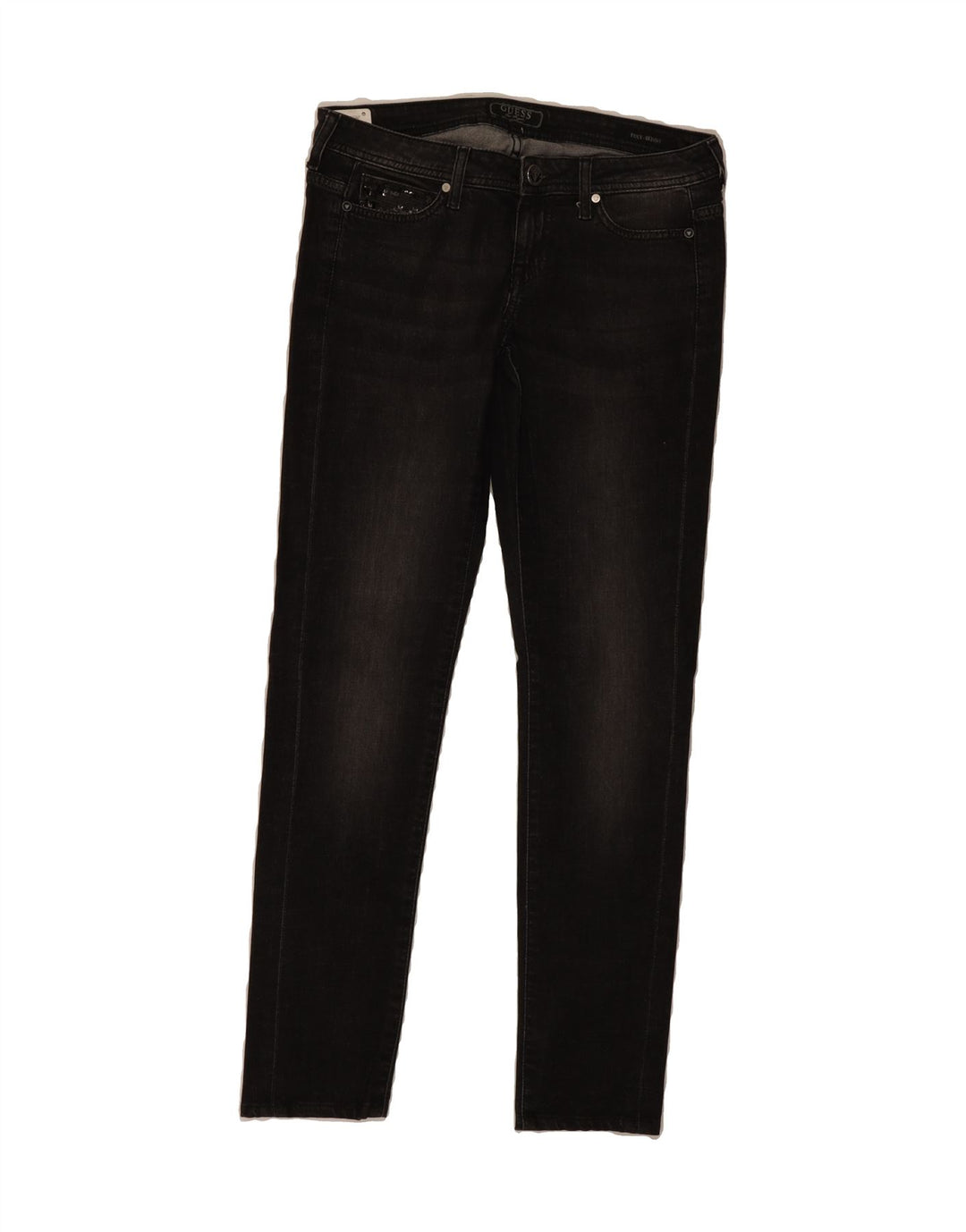 GUESS Womens Foxy Skinny Jeans W30 L30 Black Vintage Guess and Second-Hand Guess from Messina Hembry 