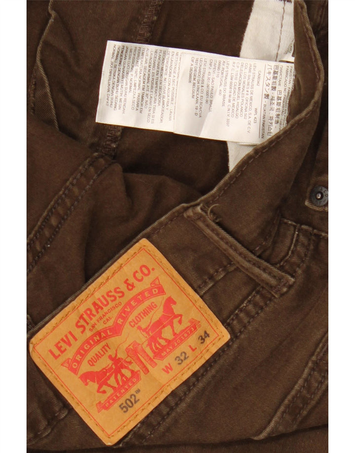 LEVI'S Muške 502 uske sužene traperice W32 L34 Smeđi pamuk