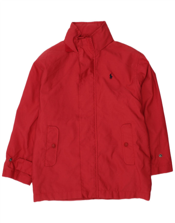 POLO RALPH LAUREN Boys Hooded Windbreaker Jacket 5-6 Years Red Polyester