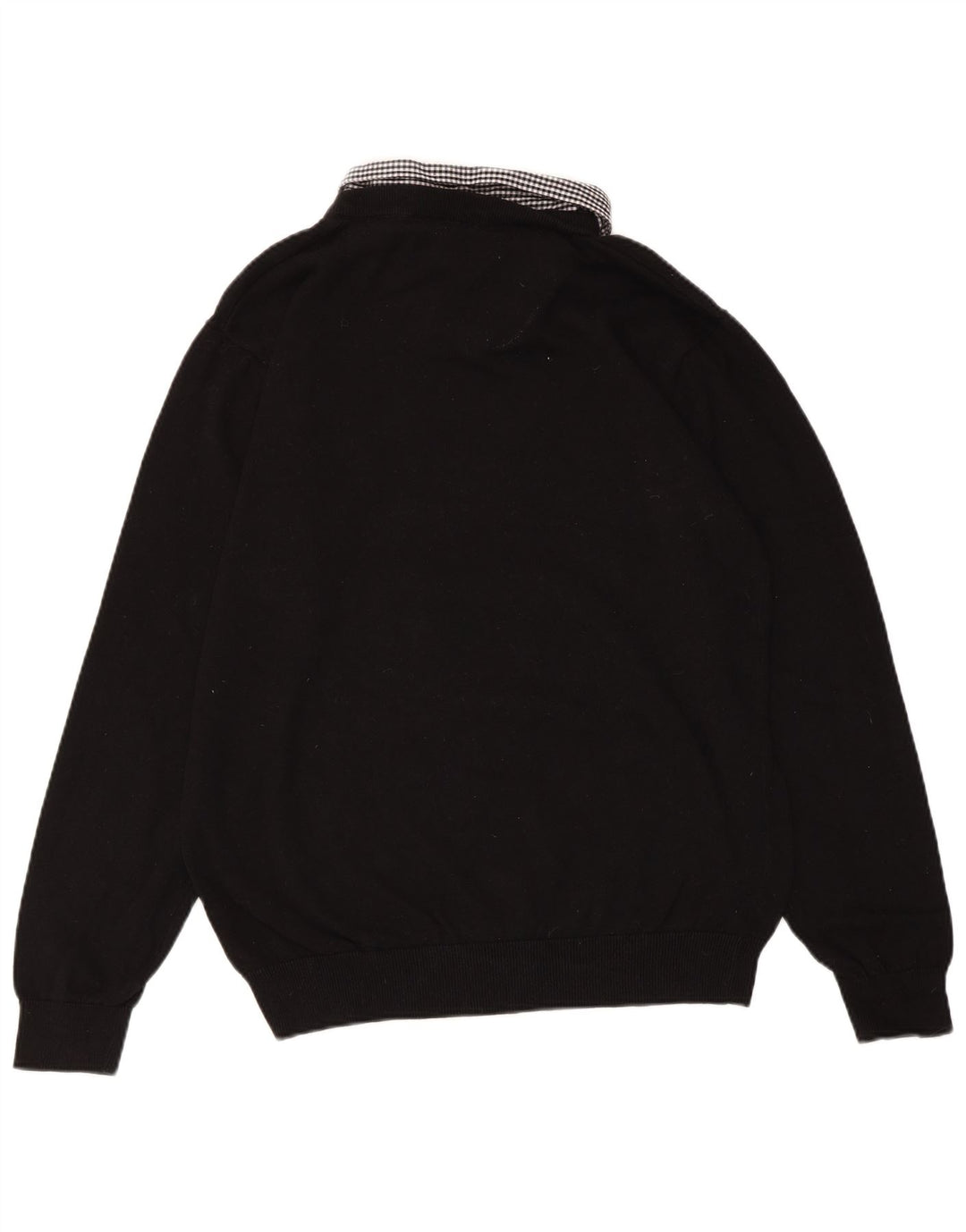 PIERRE CARDIN Ženski džemper s V-izrezom UK 18 XL crni karirani pamuk