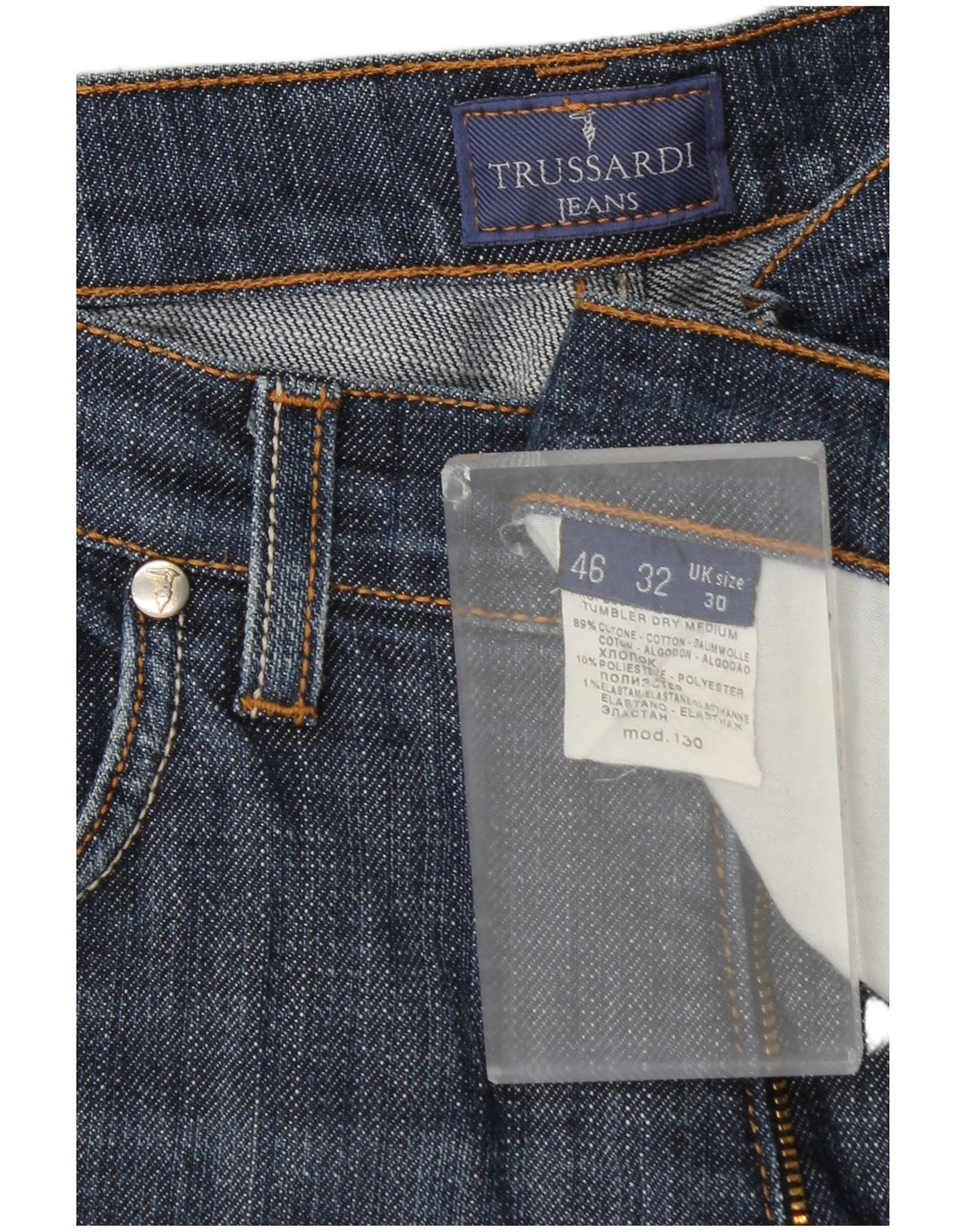 TRUSSARDI ženske ravne traperice W30 L31 plavi pamuk