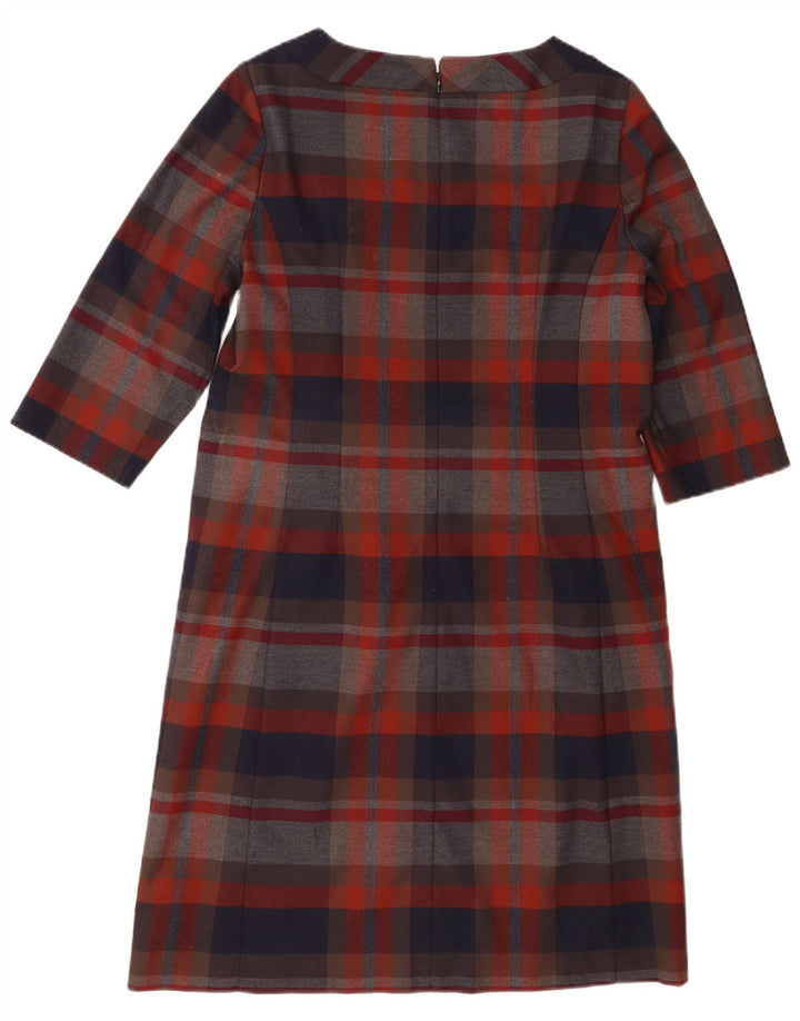 LAURA ASHLEY Womens 3/4 Sleeve Basic Dress UK 14 Large Grey Check