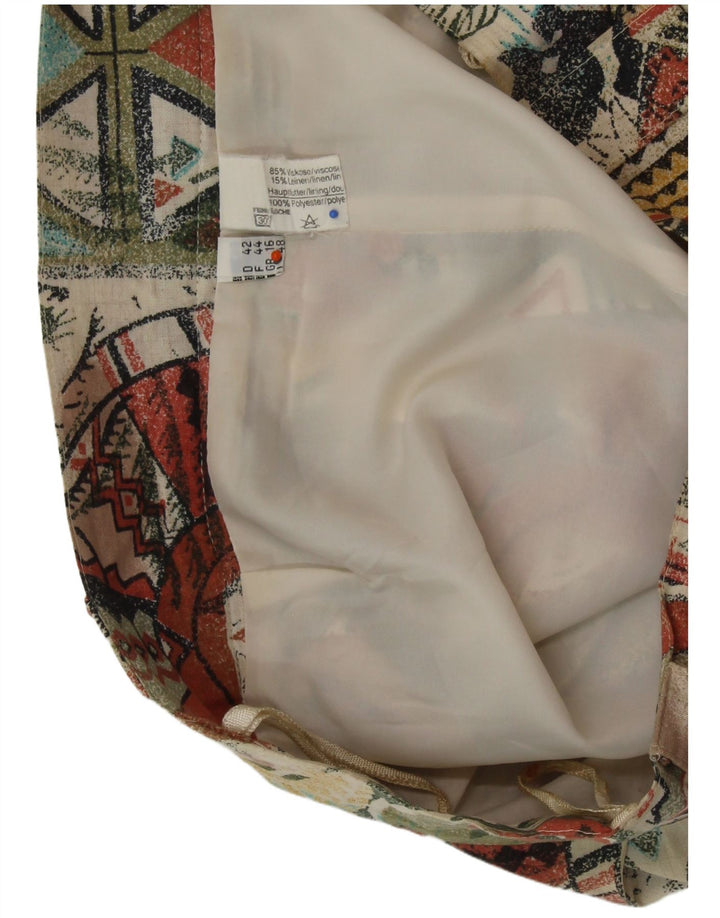 VINTAGE ženska plisirana suknja UK 16 velika W32 višebojna geometrijska