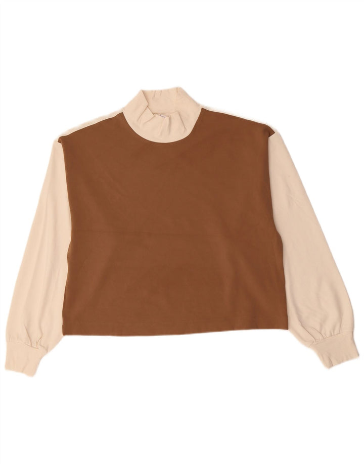 Athleta ženski kratki rukav dugih rukava UK 14 Najlon srednje smeđe boje