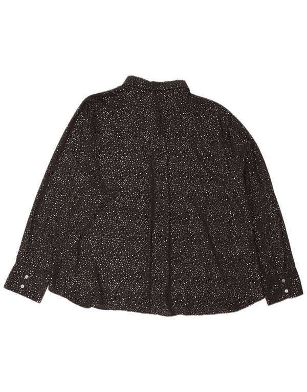 Marks & Spencer ženska prevelika košulja bluza UK 18 XL crna na točkice