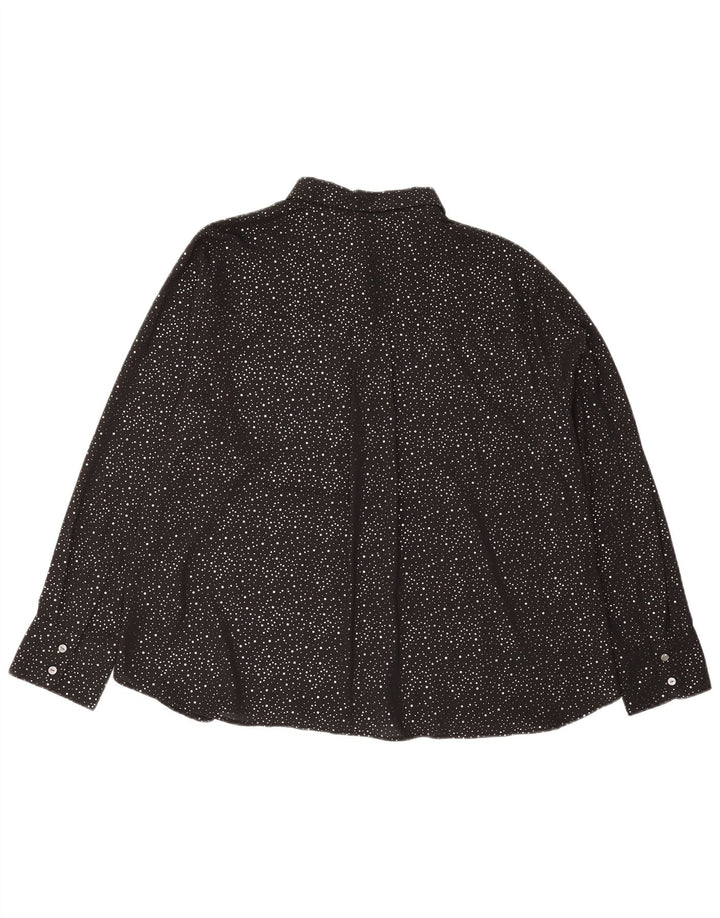 Marks & Spencer ženska prevelika košulja bluza UK 18 XL crna na točkice