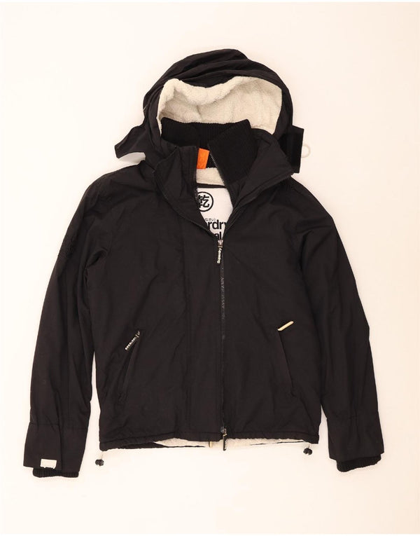 Superdry muška vjetrovka s kapuljačom UK 40 velika crna najlonska jakna