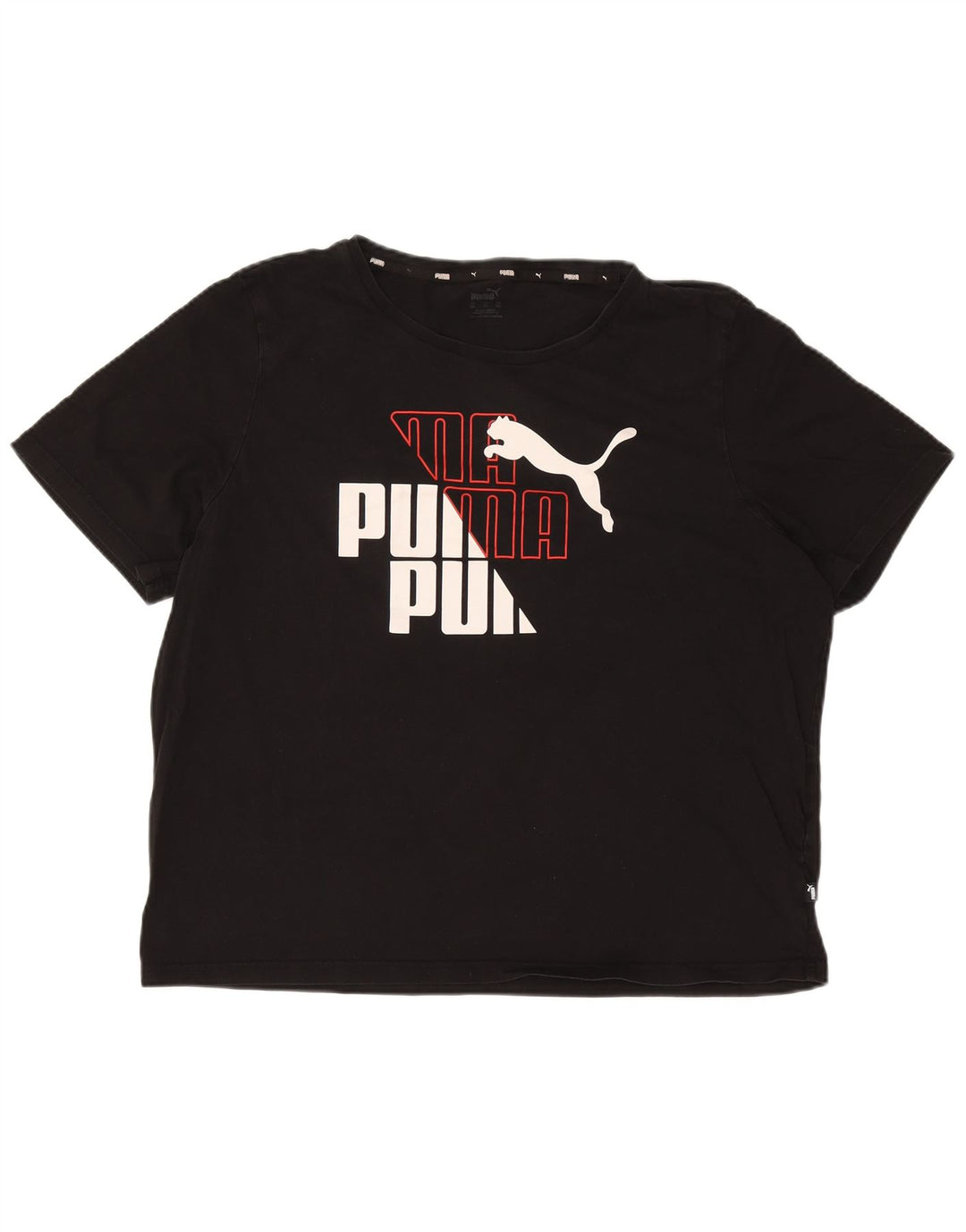 PUMA Mens Graphic T-Shirt Top 2XL Black