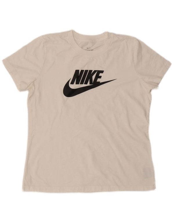 Nike Ženska majica kratkih rukava s grafičkim motivima UK 14 Srednje bijeli pamuk