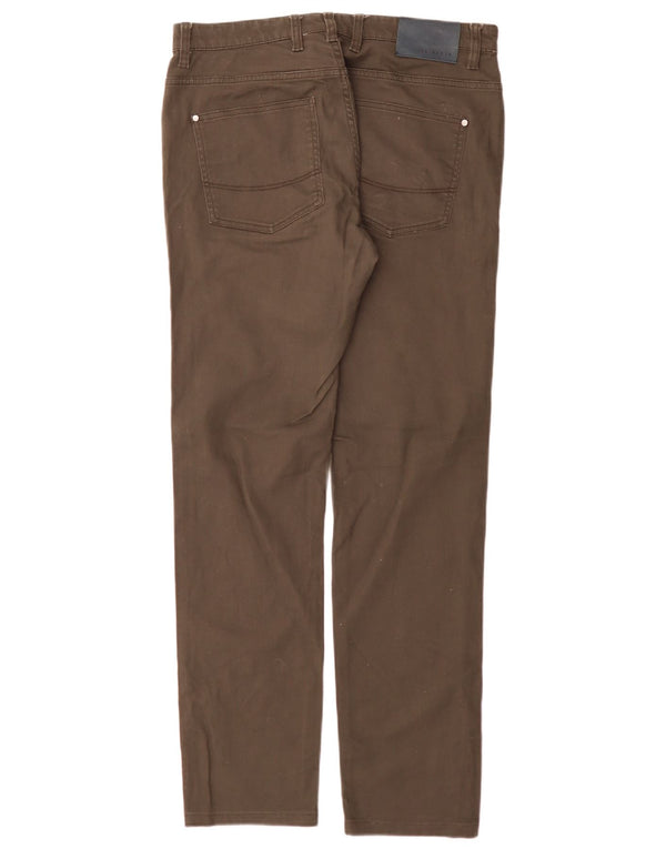 Ted Baker Mens Slim Casual Trousers W32 L31 Khaki Cotton