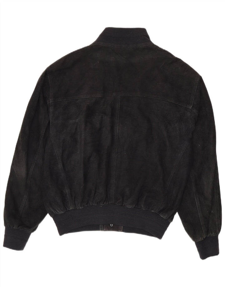 Vintage muška bomber jakna od brušene kože UK 40 velika crna kožna