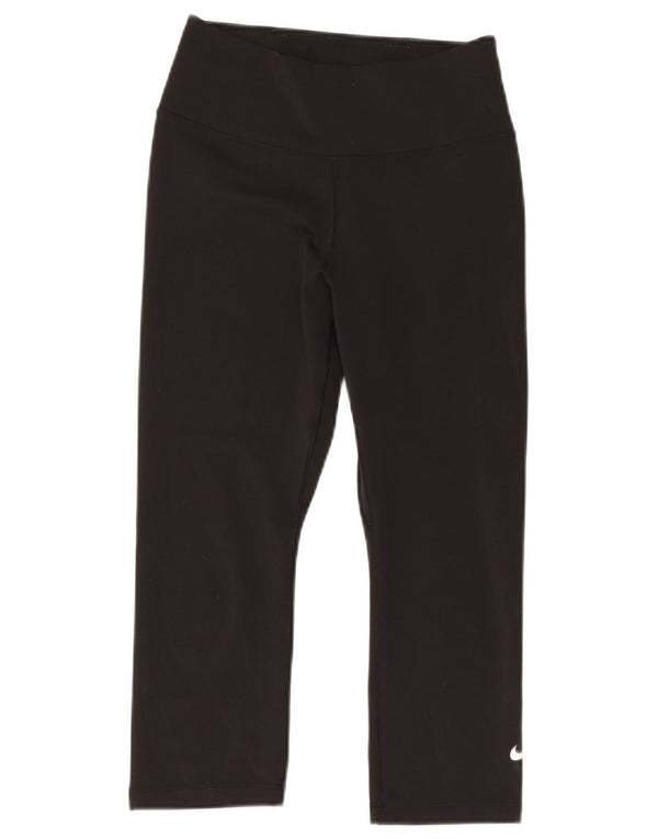 NIKE Womens Dri Fit Capri Leggings UK 6 XS Black Polyester