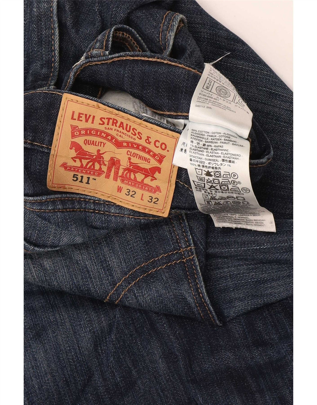 Levi's muške 511 uske traperice W32 L32 tamnoplavi pamuk