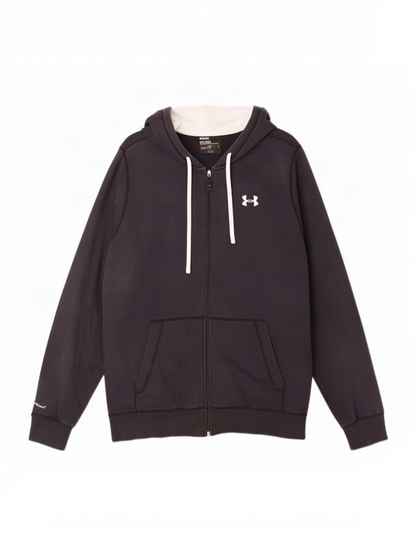 Under Armour Mens Loose Fit Zip Hoodie Sweater Large Navy Blue Cotton