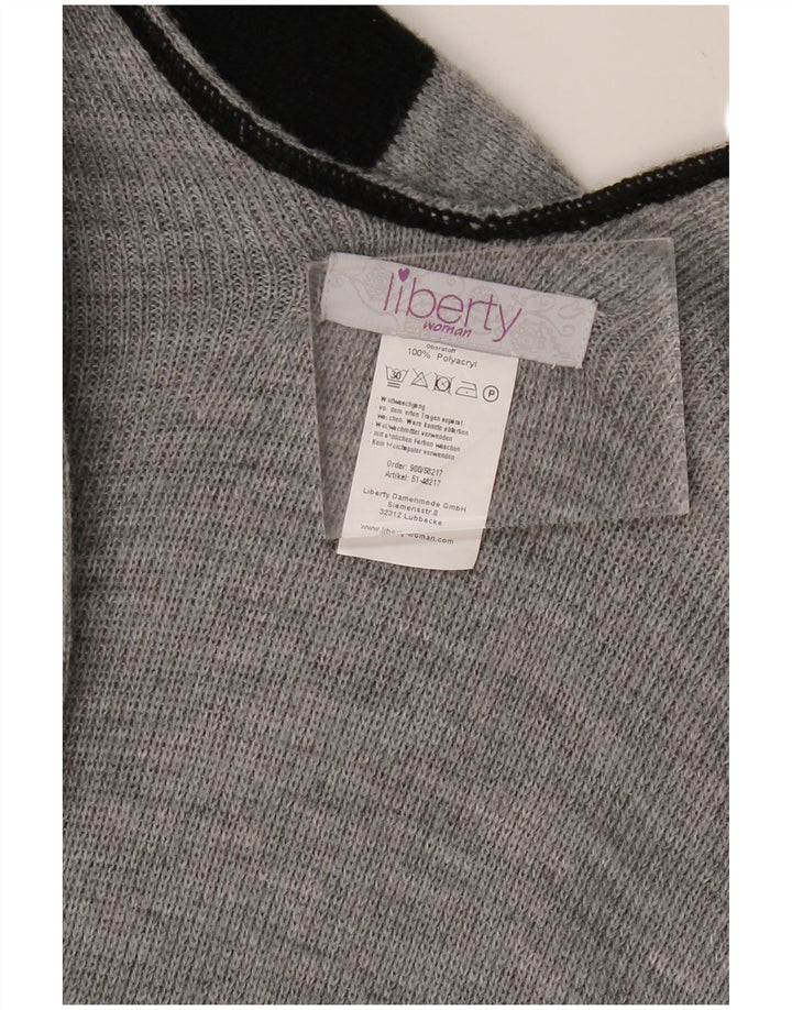 LIBERTY Womens Poncho Cardigan Sweater One Size Grey Colourblock
