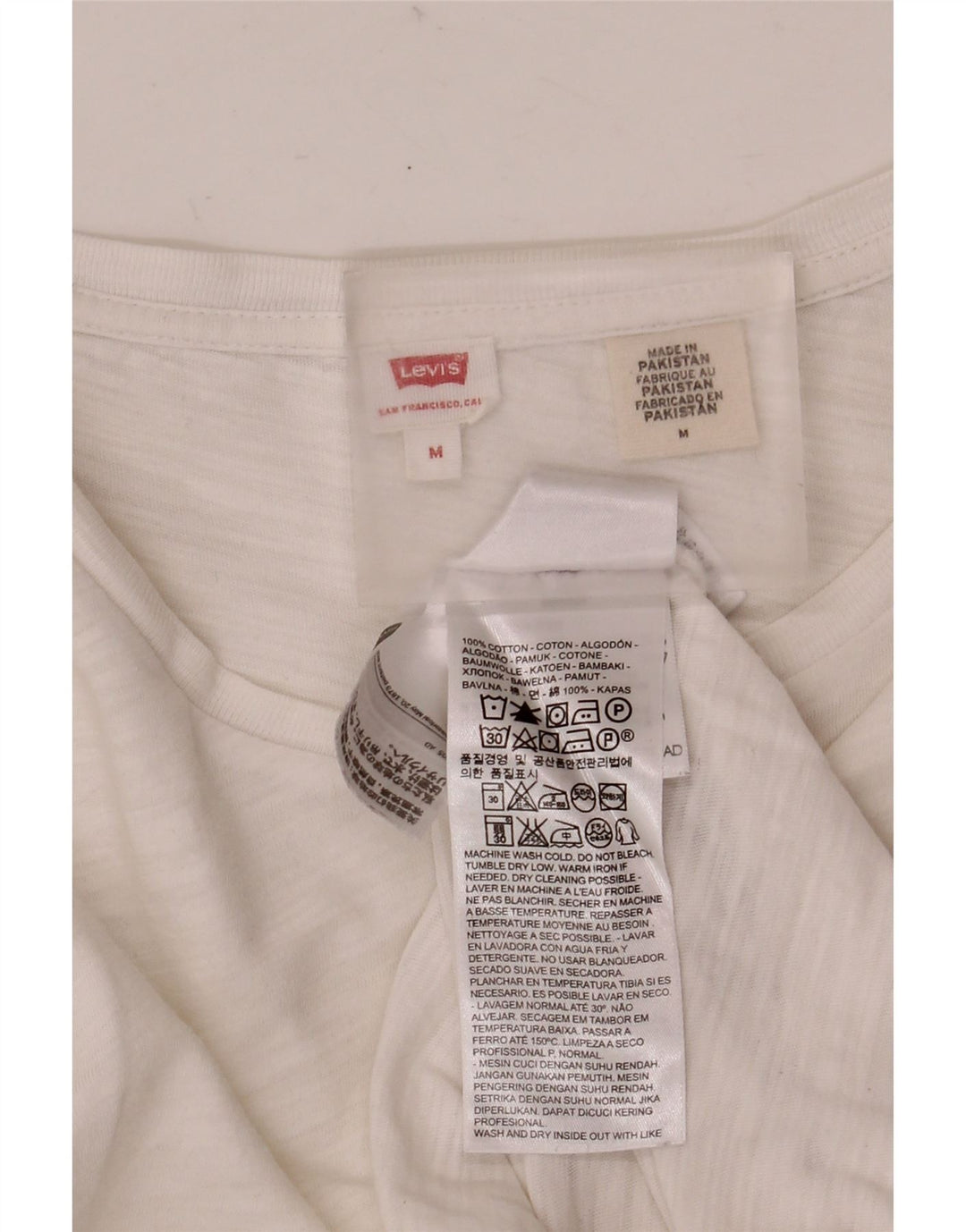 Levi's ženska majica kratkih rukava UK 14 Srednje bijeli pamuk
